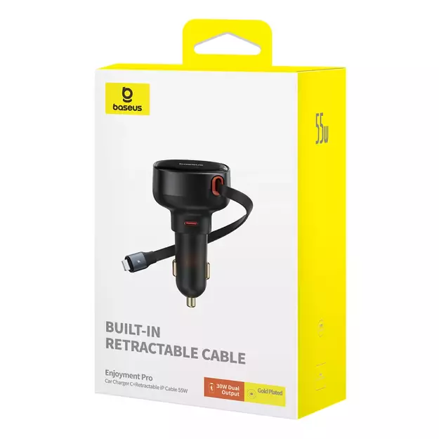 Baseus Enjoyment Pro USB-C (female) / Lightning (male) 60W car charger - black 8