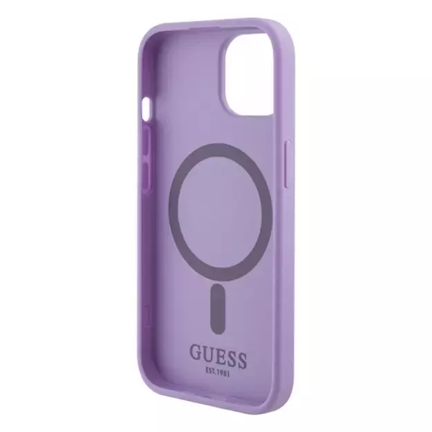 Guess Saffiano MagSafe case for iPhone 15 Plus - purple 6