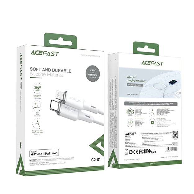 Acefast cable MFI USB Type C - Lightning 1.2m, 30W, 3A black (C2-01 black) 21
