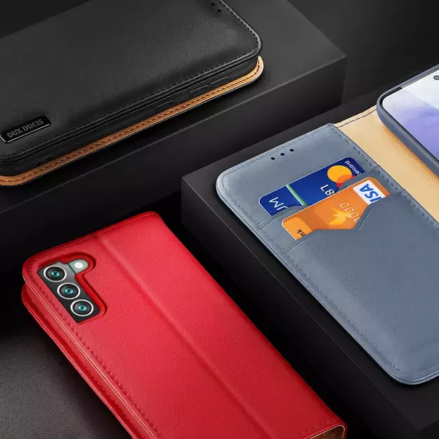Dux Ducis Hivo Leather Flip Cover Genuine Leather Wallet For Cards And Documents Samsung Galaxy S22 + (S22 Plus) Black 20