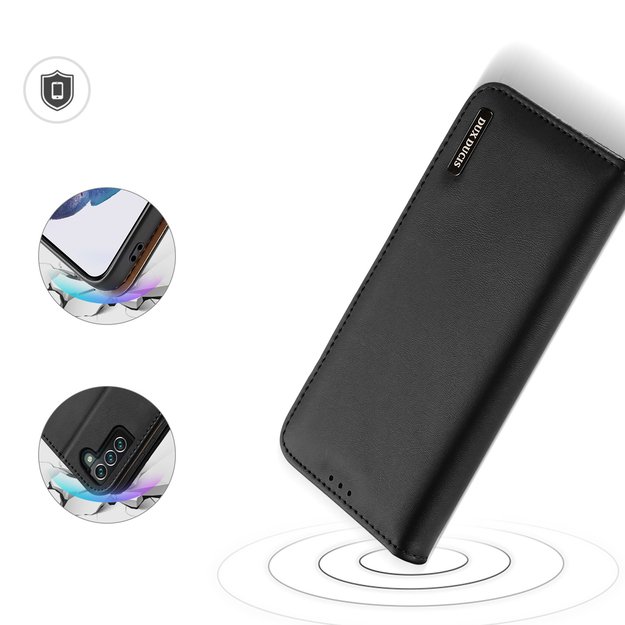 Dux Ducis Hivo Leather Flip Cover Genuine Leather Wallet For Cards And Documents Samsung Galaxy S22 + (S22 Plus) Black 25