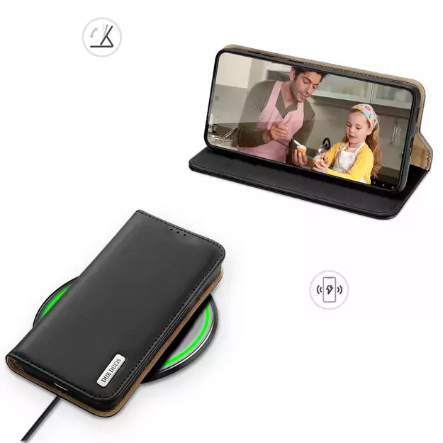 Dux Ducis Hivo Leather Flip Cover Genuine Leather Wallet For Cards And Documents Samsung Galaxy S22 + (S22 Plus) Black 21