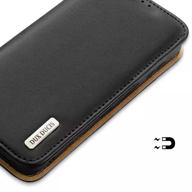 Dux Ducis Hivo Leather Flip Cover Genuine Leather Wallet For Cards And Documents Samsung Galaxy S22 + (S22 Plus) Black 5