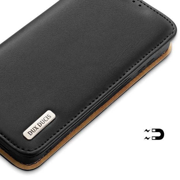 Dux Ducis Hivo Leather Flip Cover Genuine Leather Wallet For Cards And Documents Samsung Galaxy S22 + (S22 Plus) Black 27