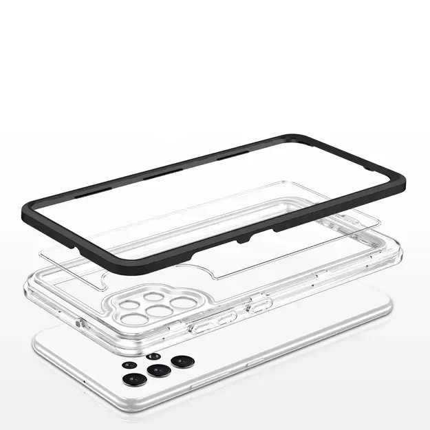 Clear 3in1 Case for Samsung Galaxy A32 5G Frame Gel Cover Black 4
