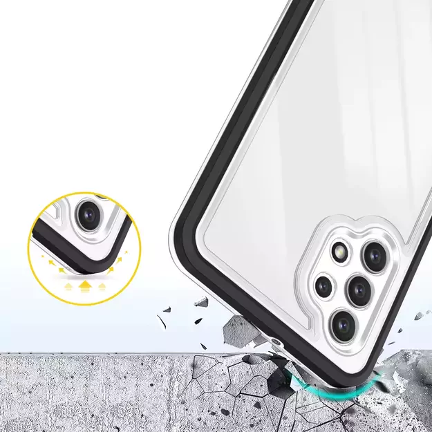 Clear 3in1 Case for Samsung Galaxy A32 5G Frame Gel Cover Black 5