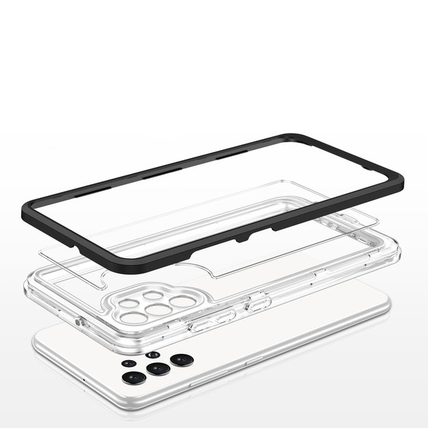 Clear 3in1 Case for Samsung Galaxy A32 5G Frame Gel Cover Black 10