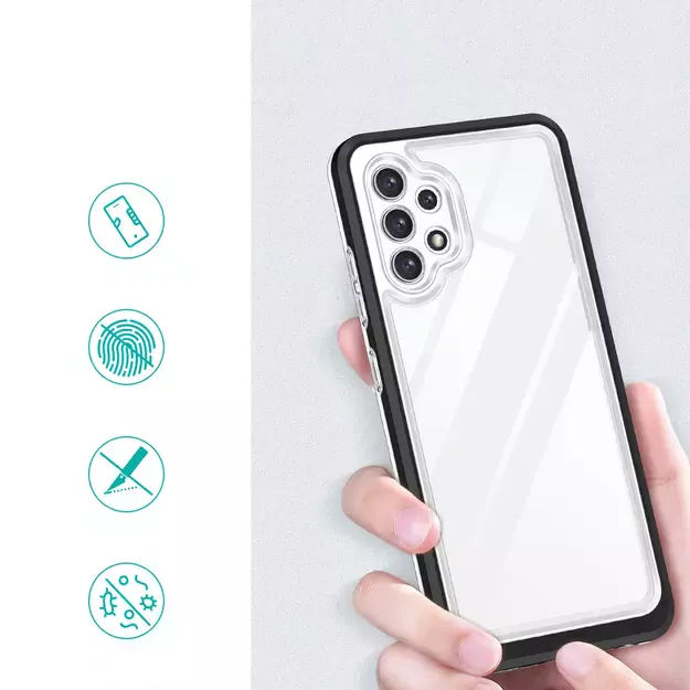 Clear 3in1 Case for Samsung Galaxy A32 5G Frame Gel Cover Black 1