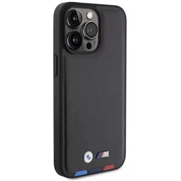 BMW BMHCP15X22PTDK iPhone 15 Pro Max 6.7&quot  black/black Leather Stamp Tricolor 3