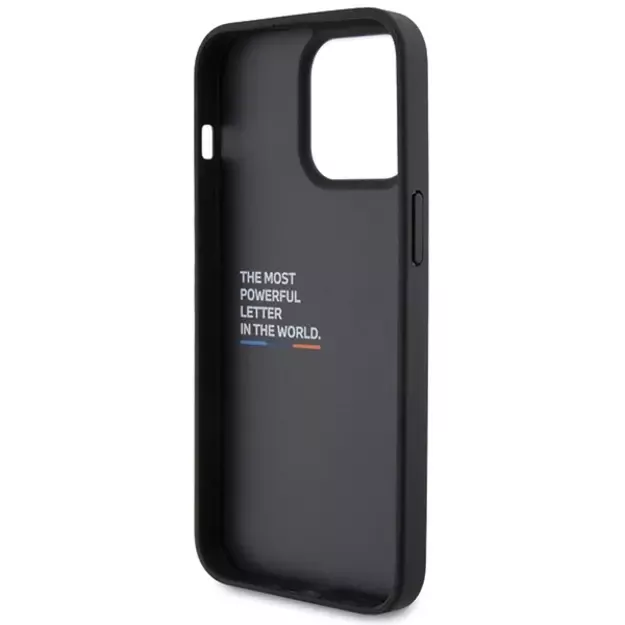 BMW BMHCP15X22PTDK iPhone 15 Pro Max 6.7&quot  black/black Leather Stamp Tricolor 6