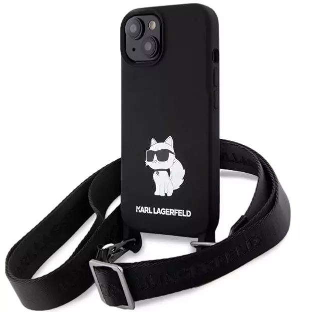 Karl Lagerfeld KLHCP15SSCBSCNK iPhone 15 6.1&quot  hardcase black/black Crossbody Silicone Choupette