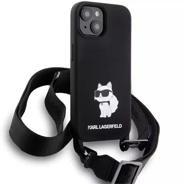 Karl Lagerfeld KLHCP15SSCBSCNK iPhone 15 6.1&quot  hardcase black/black Crossbody Silicone Choupette 7