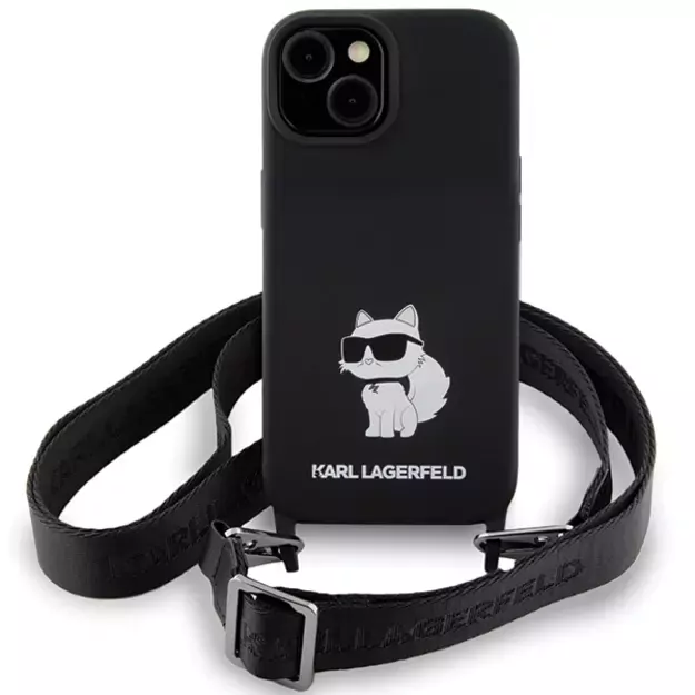 Karl Lagerfeld KLHCP15SSCBSCNK iPhone 15 6.1&quot  hardcase black/black Crossbody Silicone Choupette 6