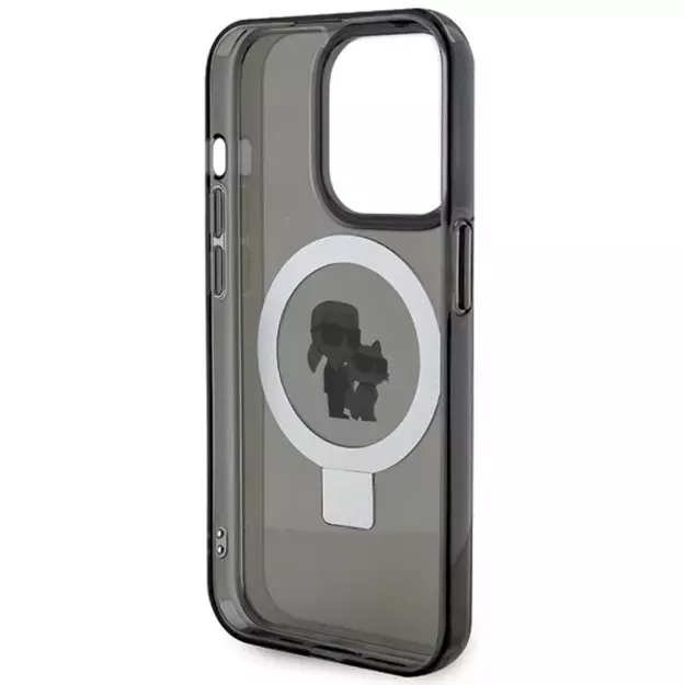 Karl Lagerfeld KLHMP15LHMRSKCK iPhone 15 Pro 6.1&quot  black/black hardcase Ring Stand Karl&amp Choupette MagSafe 6