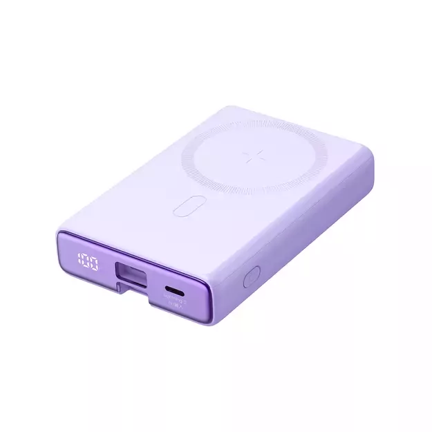 Powerbank Joyroom JR-PBM01 magnetic 10000mAh 20W with stand + Lightning cable - USB-C - purple 1