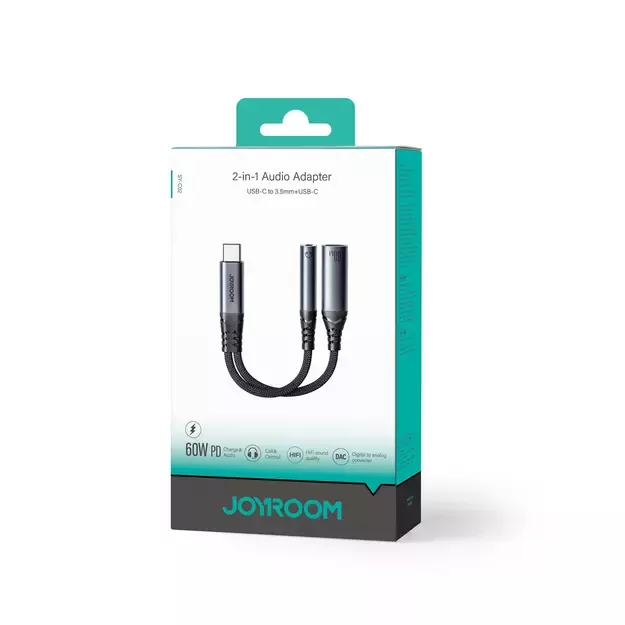 Joyroom SY-C02 2in1 DAC adapter USB-C to USB-C / 3.5 mm mini jack - black 14