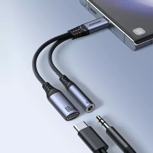 Joyroom SY-C02 2in1 DAC adapter USB-C to USB-C / 3.5 mm mini jack - black 17