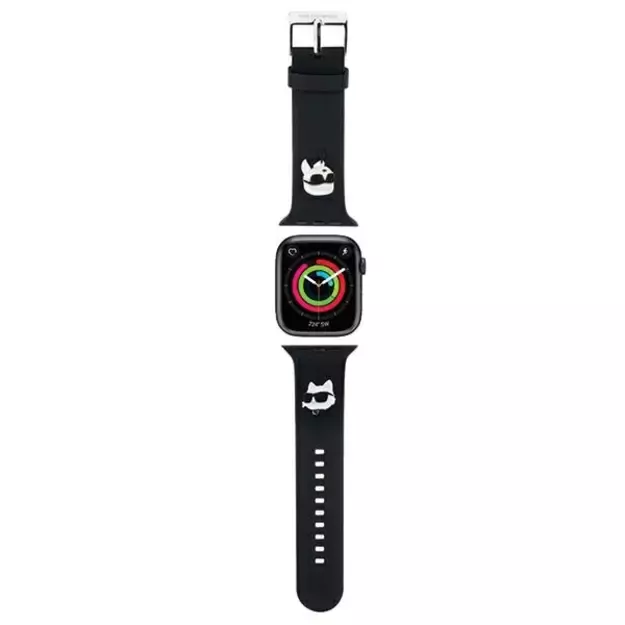 Karl Lagerfeld 3D Rubber Karl&amp Choupette Heads strap for Apple Watch 38/40/41mm - black