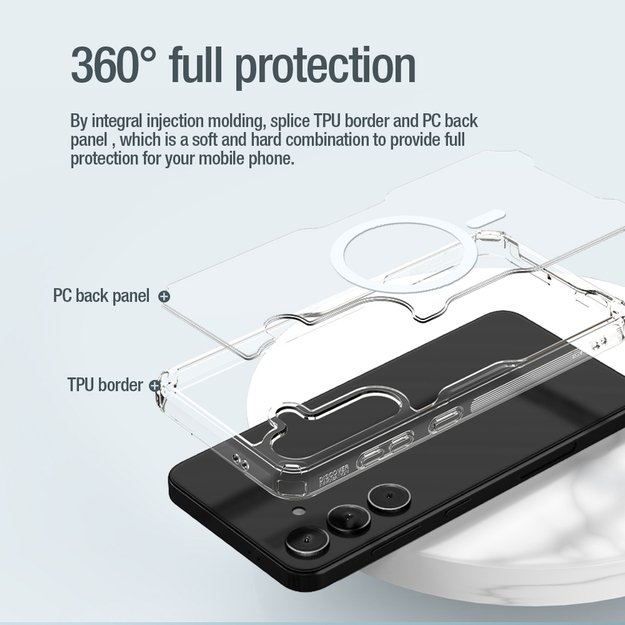Nillkin Nature Pro armored case with a magnetic ring for Samsung Galaxy S24+ - white 9