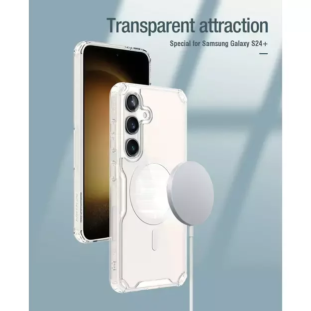Nillkin Nature Pro armored case with a magnetic ring for Samsung Galaxy S24+ - white 25