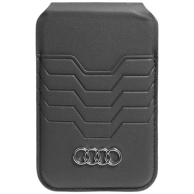Audi Leather Wallet Card MagSafe magnetic with stand - black