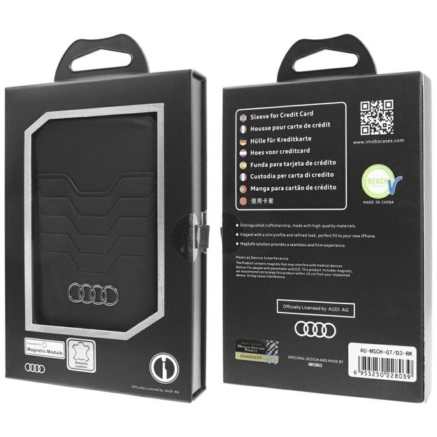 Audi Leather Wallet Card MagSafe magnetic with stand - black 8