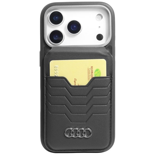 Audi Leather Wallet Card MagSafe magnetic with stand - black 6