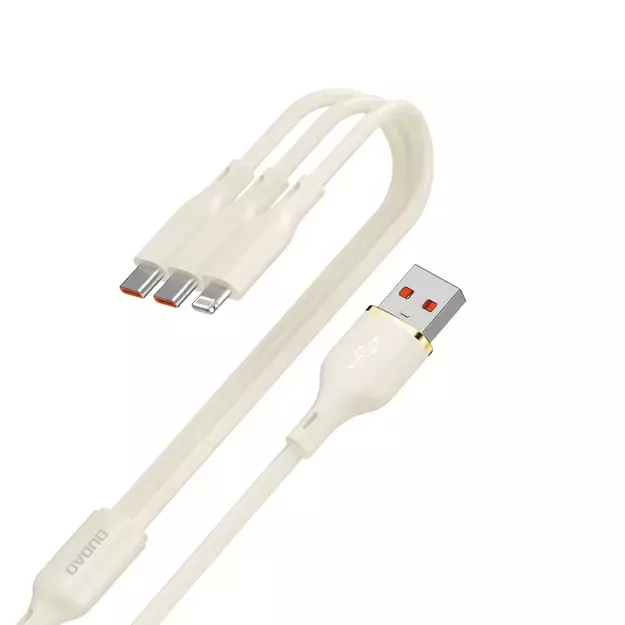 Dudao L7SE 3in1 USB-A - 2x USB-C / Lightning 66W Cable 1.2m - beige 1