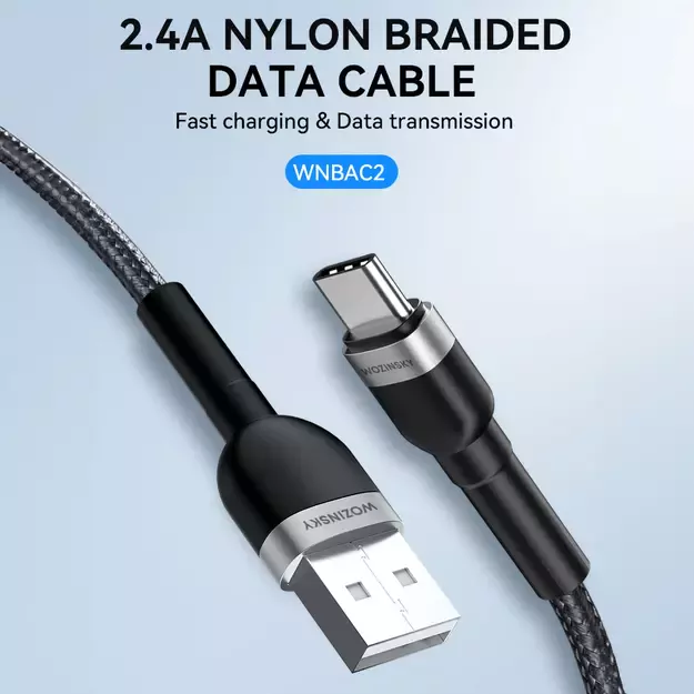 Wozinsky WNBAC2 USB-A / USB-C 2.4A cable 2 m - black 5