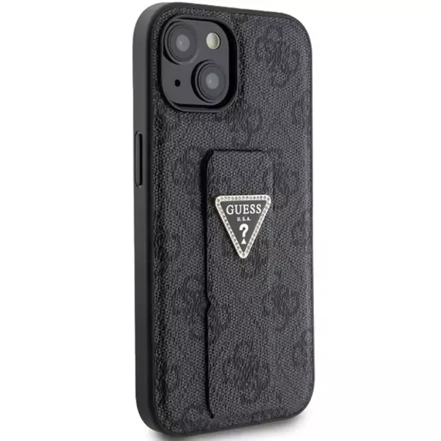 Guess Grip Stand 4G Triangle Strass case for iPhone 15 - black 3