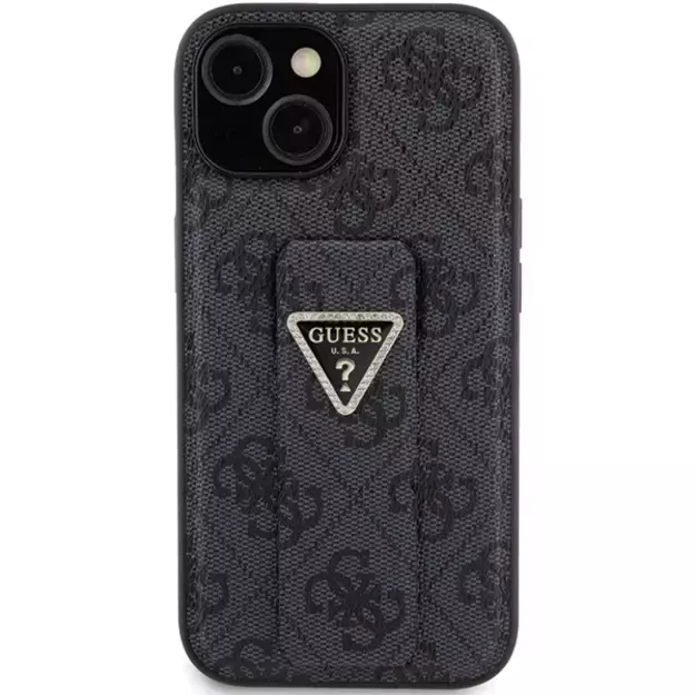 Guess Grip Stand 4G Triangle Strass case for iPhone 15 - black 2