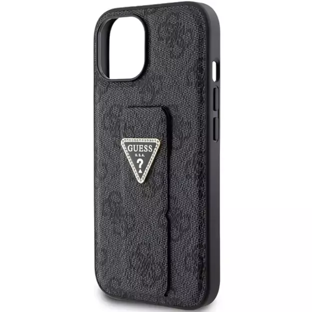 Guess Grip Stand 4G Triangle Strass case for iPhone 15 - black 5