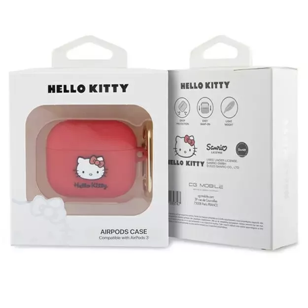 Hello Kitty Silicone 3D Kitty Head case for AirPods 3 - fuchsia 2