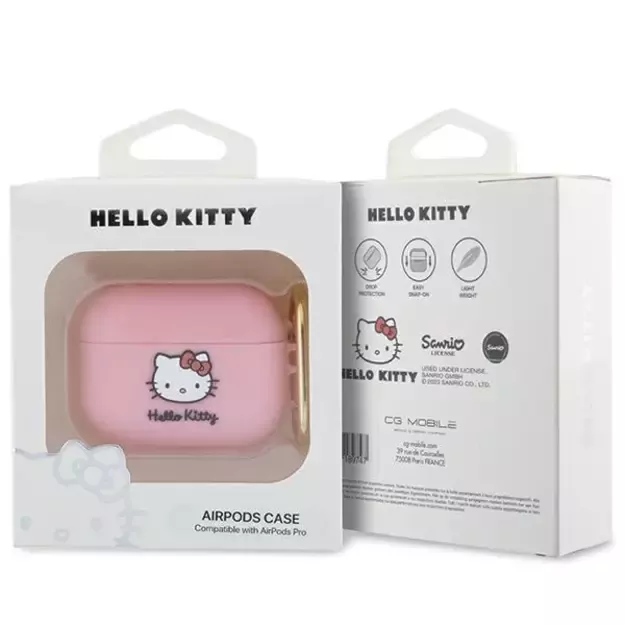 Hello Kitty Silicone 3D Kitty Head case for AirPods Pro - pink 2