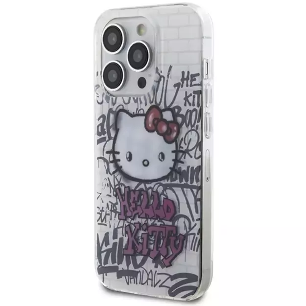Hello Kitty IML Kitty On Bricks Graffiti case for iPhone 14 Pro - white 1