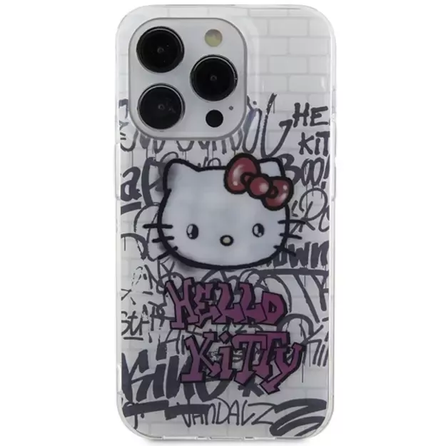 Hello Kitty IML Kitty On Bricks Graffiti case for iPhone 14 Pro - white 2