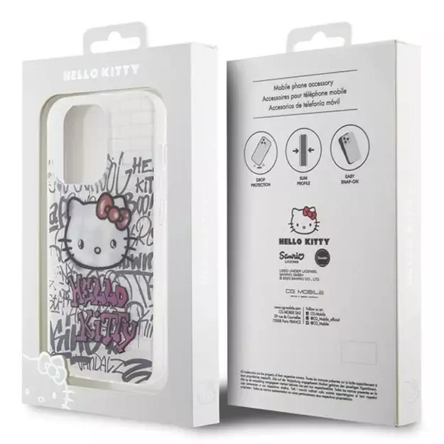 Hello Kitty IML Kitty On Bricks Graffiti case for iPhone 14 Pro - white 7