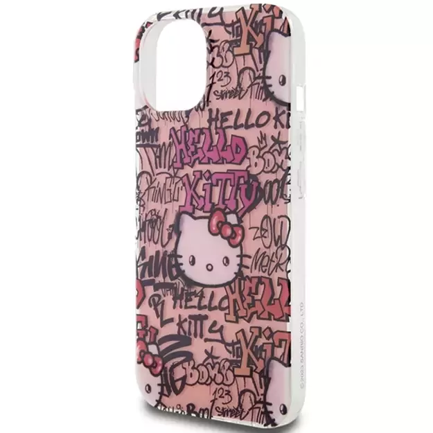 Hello Kitty IML Tags Graffiti case for iPhone 15 - pink 5