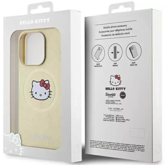 Hello Kitty Leather Kitty Head MagSafe case for iPhone 13 Pro / 13 - gold 7