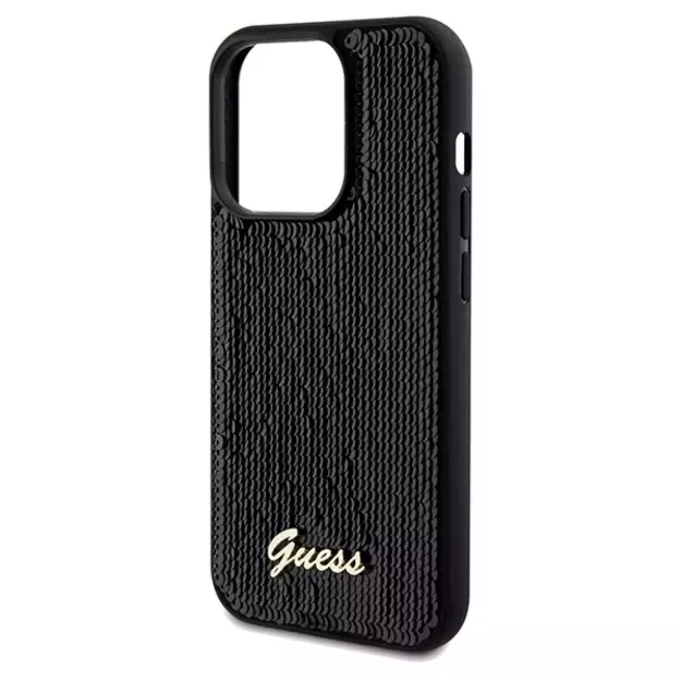 Guess Sequin Script Metal case for iPhone 14 Pro Max - black 5