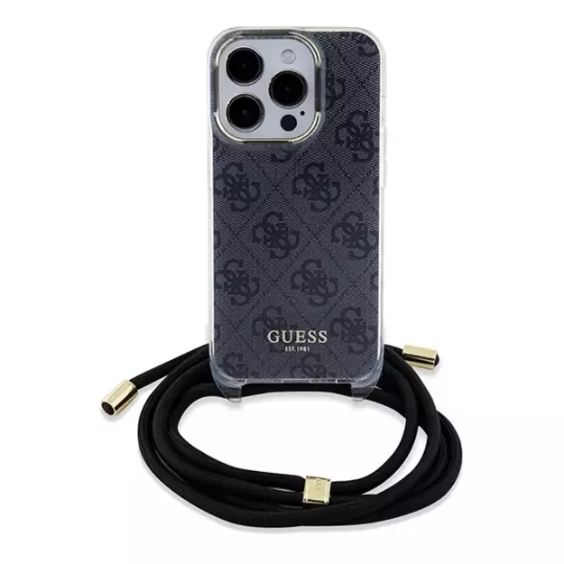Guess Crossbody Cord 4G Print case for iPhone 15 Pro Max - black 7