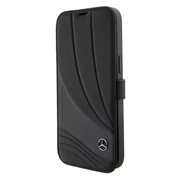 Mercedes Leather Wave Pattern iPhone 15 Pro Case - Black