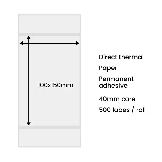 Thermal labels 100x150mm (500 pieces) - white 6