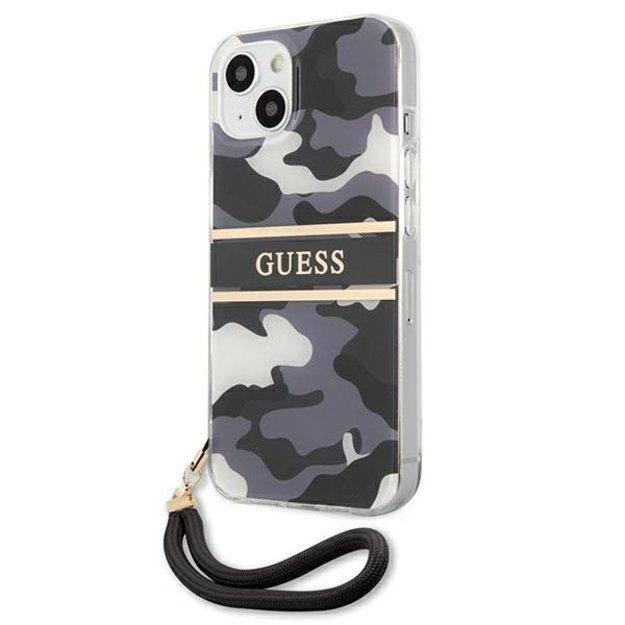Guess GUHCP13MKCABBK iPhone 13 6.1&quot  black/black hardcase Camo Strap Collection 6