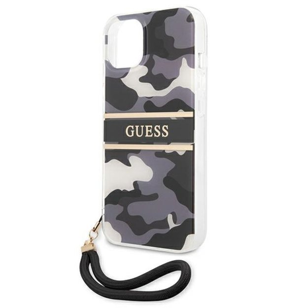 Guess GUHCP13MKCABBK iPhone 13 6.1&quot  black/black hardcase Camo Strap Collection 12