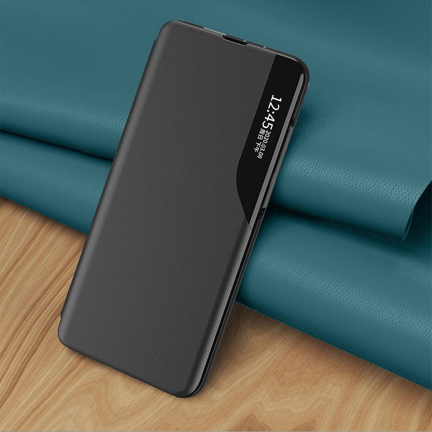 Eco Leather View Case elegant case with a flip cover and stand function for Samsung Galaxy S22 + (S22 Plus) blue 20