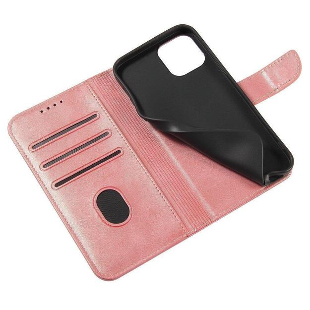 Magnet Case elegant case cover with a flap and stand function for Samsung Galaxy A03s (166.5) pink 6