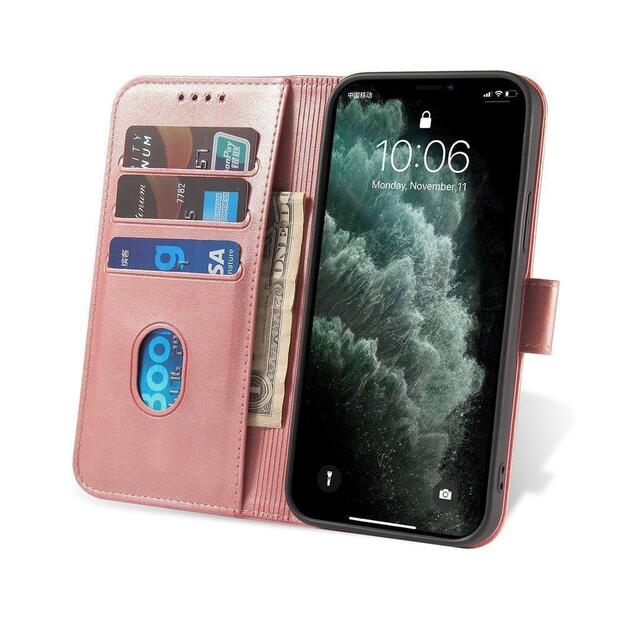 Magnet Case elegant case cover with a flap and stand function for Samsung Galaxy A03s (166.5) pink 5