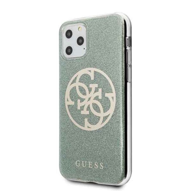 Guess GUHCN58PCUGLKA iPhone 11 Pro khaki hard case 4G Circle Glitter 1