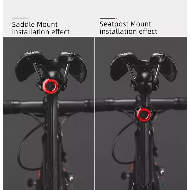 Rockbros Q3 Rear Bike Light with Smart Stop System - Black 7